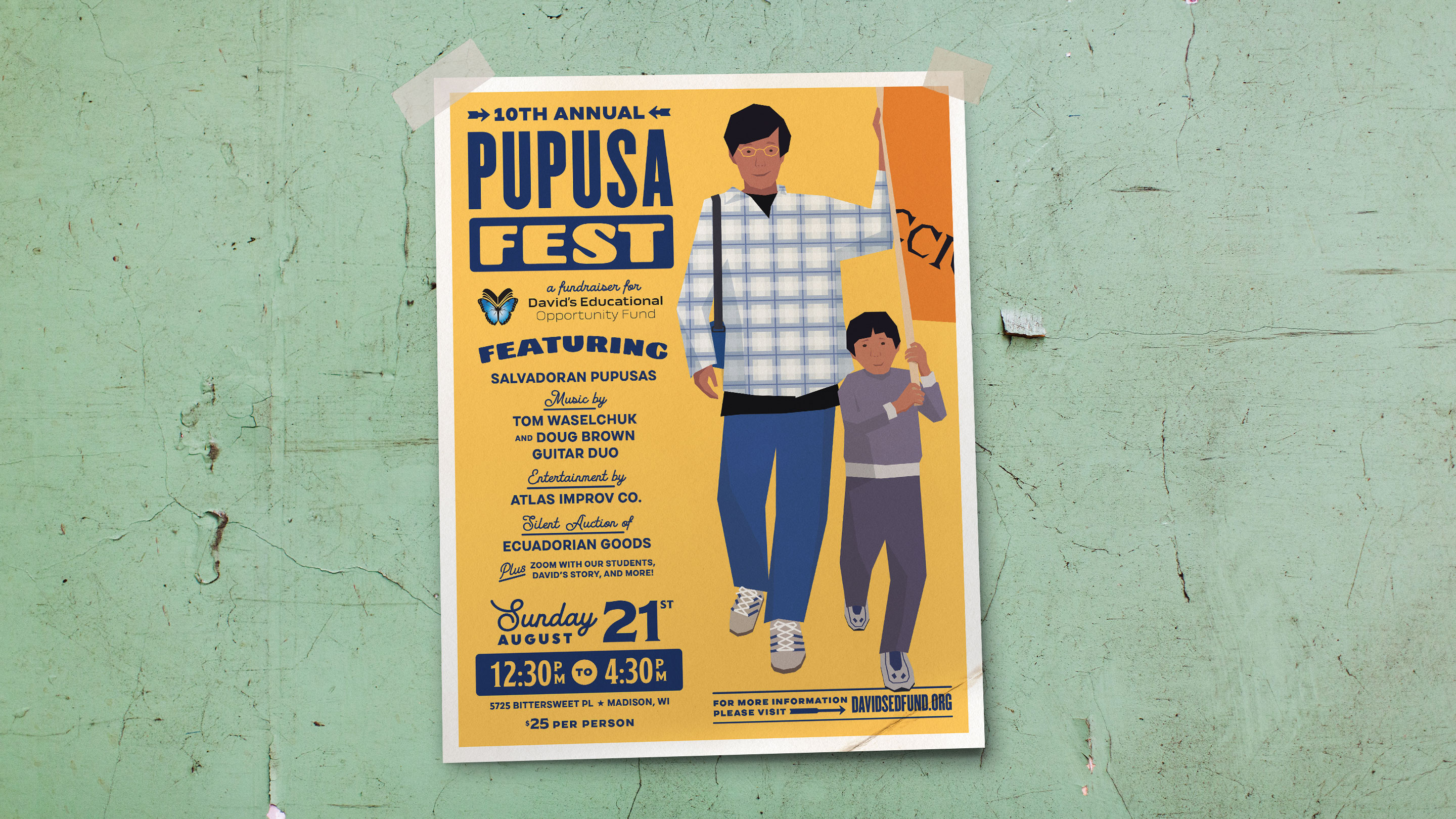 David's Educational Opportunity Fund - PupusaFest Fundraiser Poster